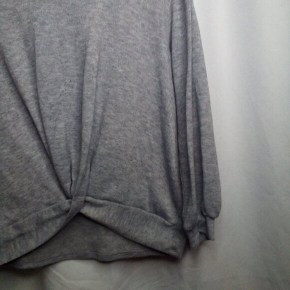 For The Republic Shirt M Women Long Sleeve Cross Front Gray - Picture 8 of 14